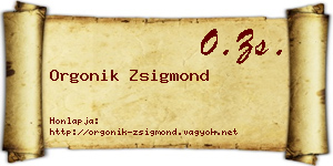 Orgonik Zsigmond névjegykártya